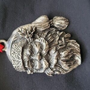 Vintage Santa Claus Ornament with Red Ribbon